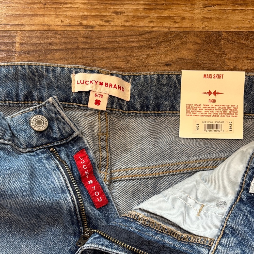 Lucky Brand Blue Denim Maxi Skirt - Picture 2 of 3
